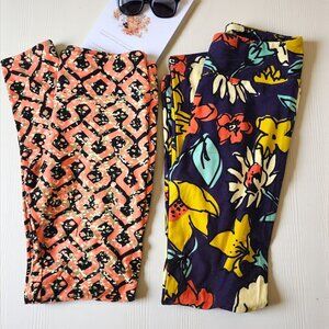 LuLaRoe Leggings OS Bundle – Floral & Geometric Print Stretch Pants